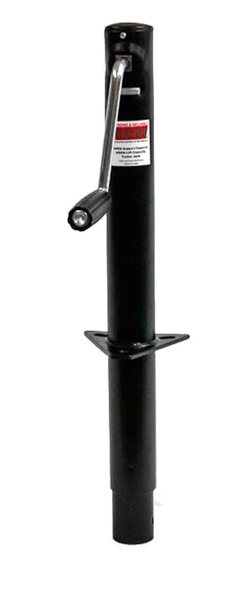 Ram SIDE WIND Center Mount 10" Trailer Jack, 2000Lb Capacity, 15" Travel