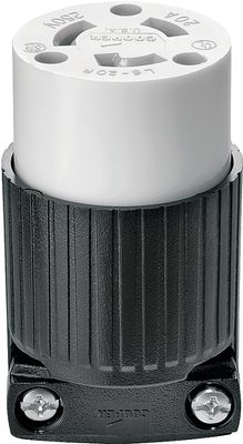 Eaton L620C Electrical Connector, 2-Pole, 20 A, 250 V, NEMA: NEMA L6-20, Black/White