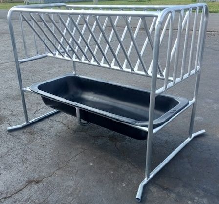 JL Gate Sheep &amp; Goat Bunk Feeder with Hay Rack, 48" Long