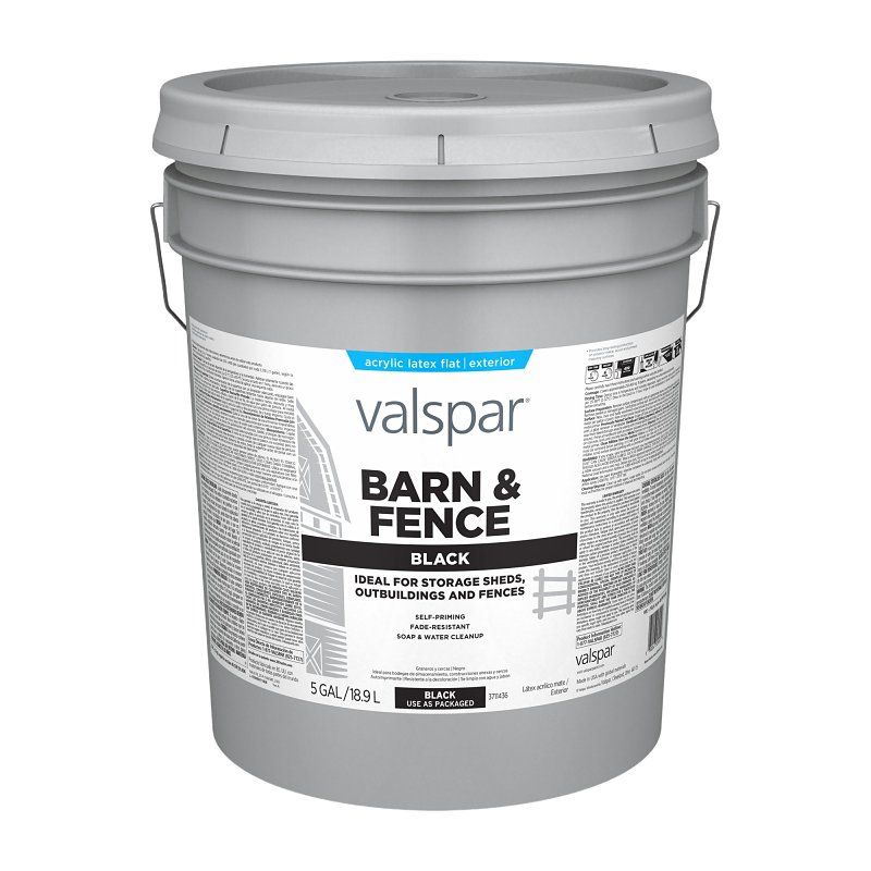 Valspar 3711436 Armor Series Black Latex Barn &amp; Fence Paint, 5Gal