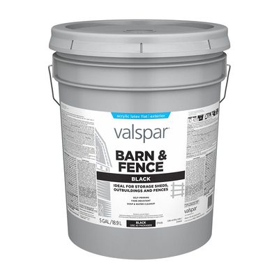 Valspar 3711436 Armor Series Black Latex Barn &amp; Fence Paint, 5Gal