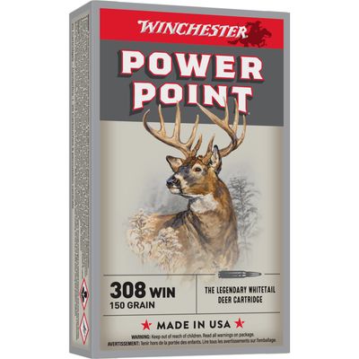 Winchester Power Point .308Win 150G PSP Ammo, 2820FPS, 20Pk