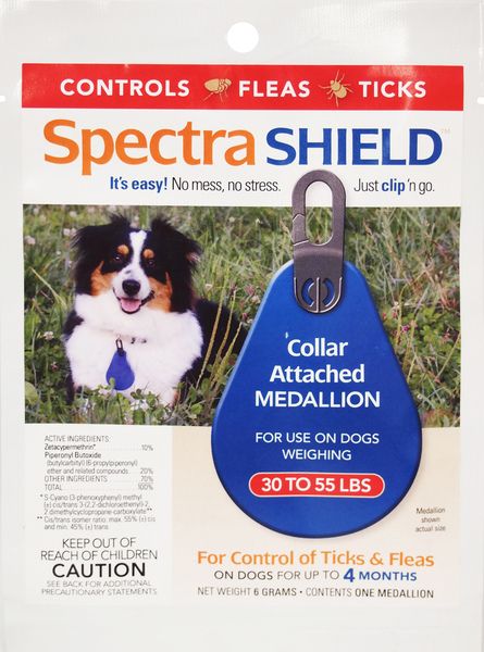 Durvet 011-1138 Spectrashield Flea &amp; Tick Medallion, 30-55 Lb Dogs