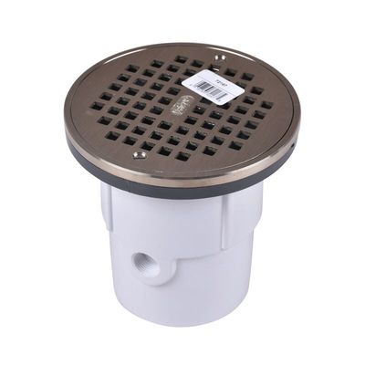 Oatey® 3"X4" PVC Adjustable Floor Drain w/6" Nickel Grate