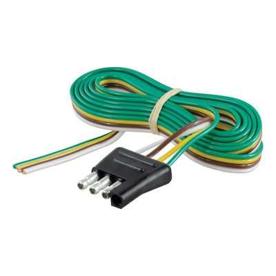 CURT 58348 Flat 4-Wire Trailer Connector Plug w/48" Wire