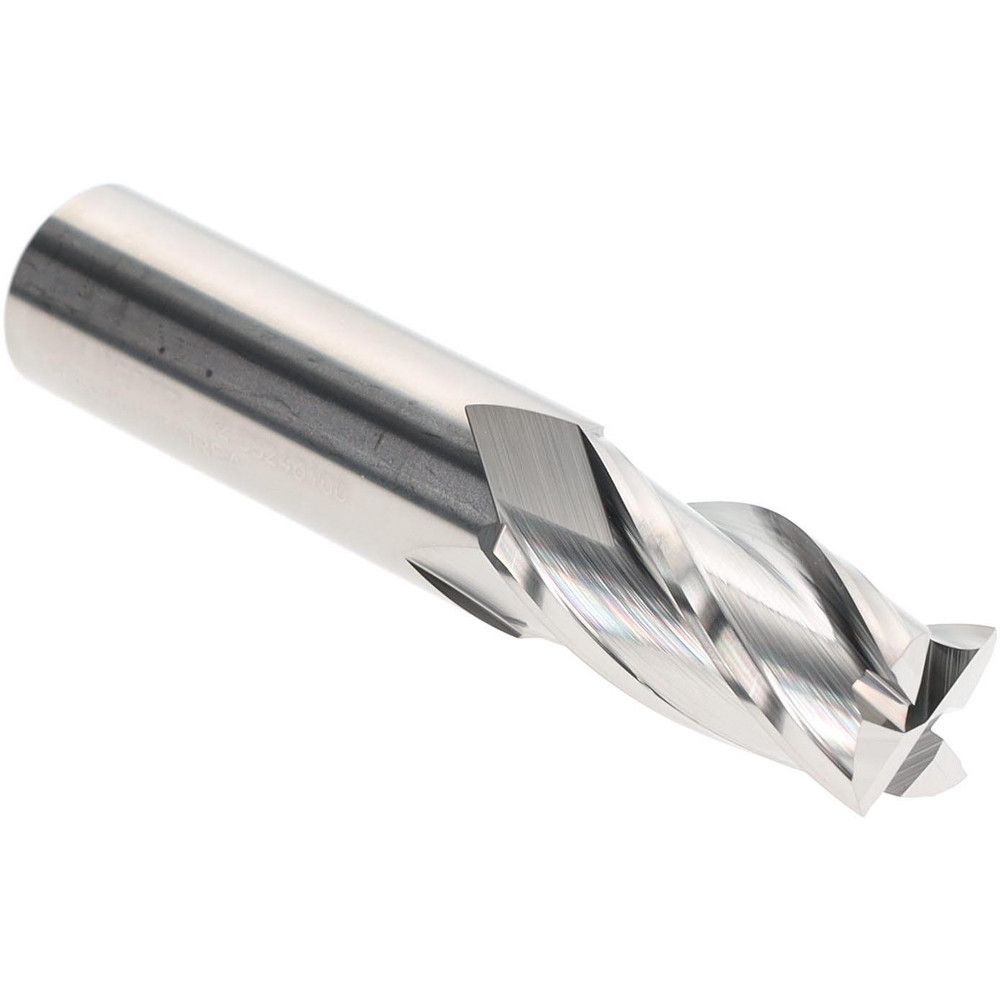 Hertel Square End Mill: 1/2" Dia, 1" LOC, 4 Flute, Solid Carbide
