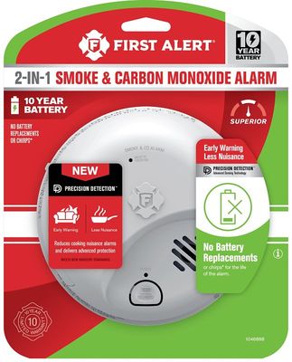 First Alert 1046888 Ionization Smoke &amp; Carbon Monoxide Alarm, 10Yr Battery