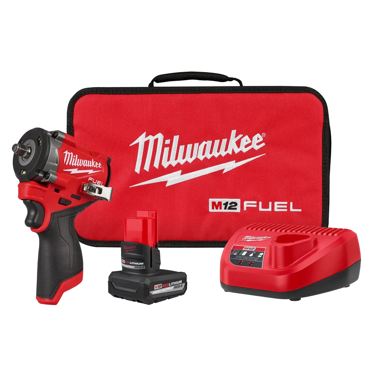 Milwaukee M12 3/8" Stubby Impact Wrench Kit w/1 Battery &amp; Charger
