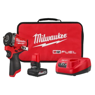 Milwaukee M12 3/8" Stubby Impact Wrench Kit w/1 Battery &amp; Charger