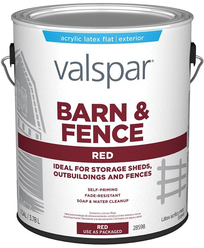 Valspar 018.3121-10.007 Red Latex Barn &amp; Fence Paint, 1Gal