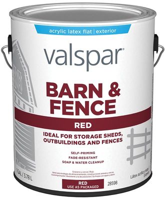Valspar 018.3121-10.007 Red Latex Barn &amp; Fence Paint, 1Gal