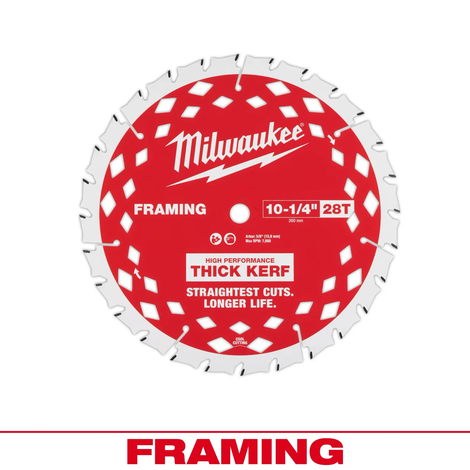 Milwaukee 10-1/4" 28T Thick Kerf Ripping &amp; Framing Blade