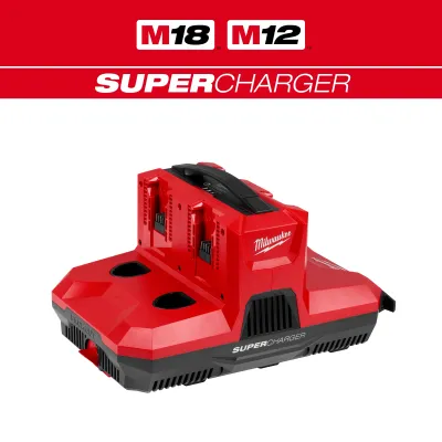 Milwaukee M18™ &amp; M12™ Four Bay Simultaneous Super Charger w/ Packout™ Compatibility