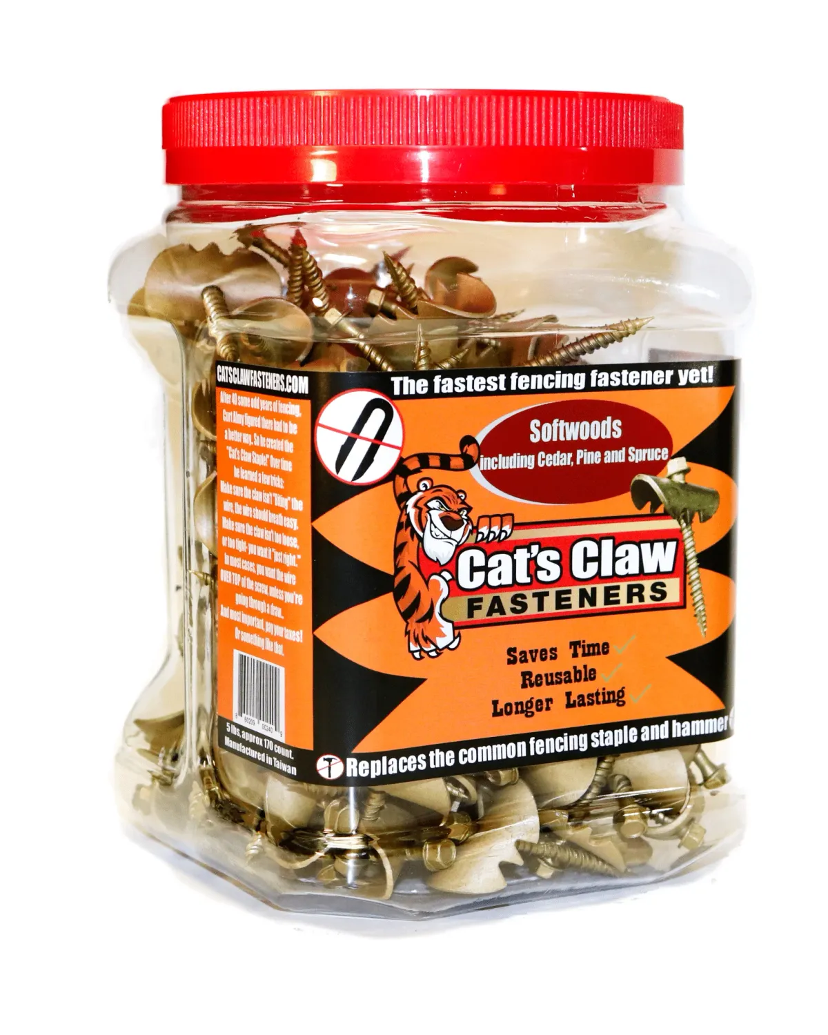 Cat's Claw CCS-2 Fence Fasteners w/2" Screw,  5# Jug (Approx. 170 pieces)