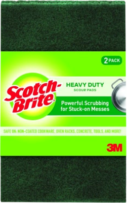 Scotch-Brite 222 Green Scouring Pad, 3-3/4"X6"