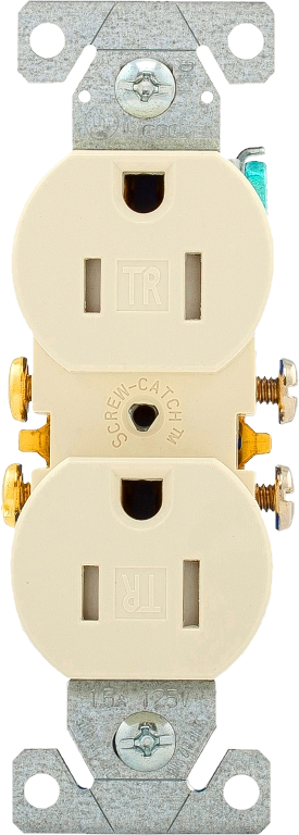 Eaton TR270LA Light Almond Tamper Resistant Duplex Receptacle, 15A 125V