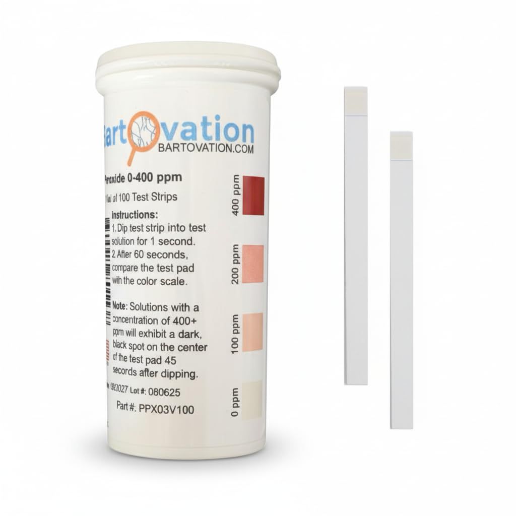 Bartovation Peroxide Test Strips, 0-400ppm 100Pk