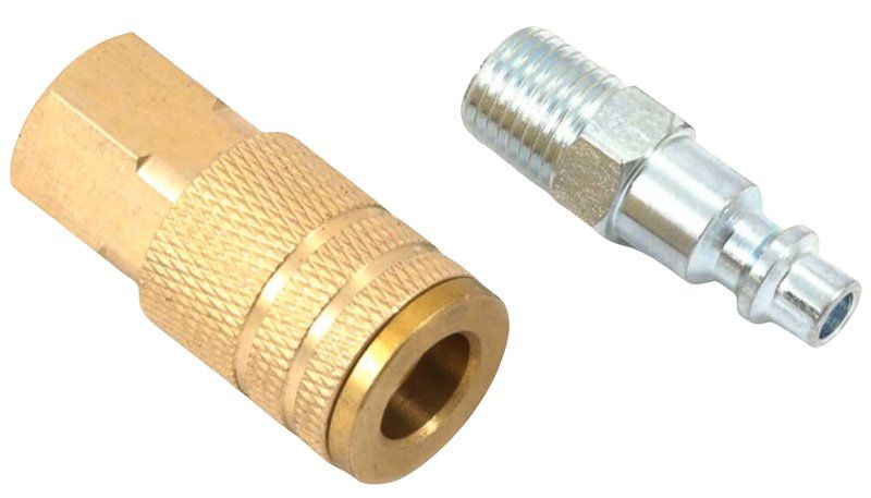 Forney 75305 Plug and Coupler Set, Industrial/Milton Style, 1/4 in, FNPT x MNPT