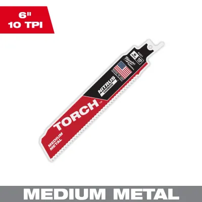 Milwaukee TORCH™ Nitrus Carbide™ Medium Metal Sawzall Blade, 9" X 10TPI
