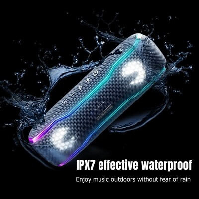 Portable Bluetooth Speaker, Wireless with Colorful Flashing Lights