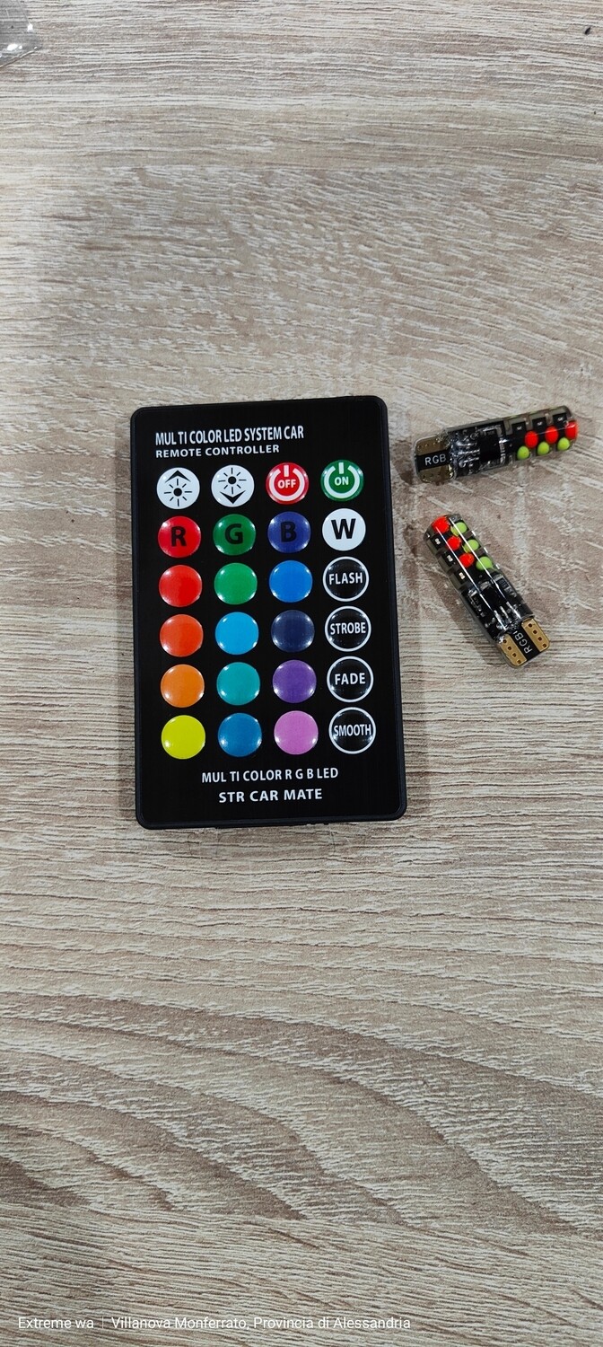 Luci T10 multi colore con telecomando