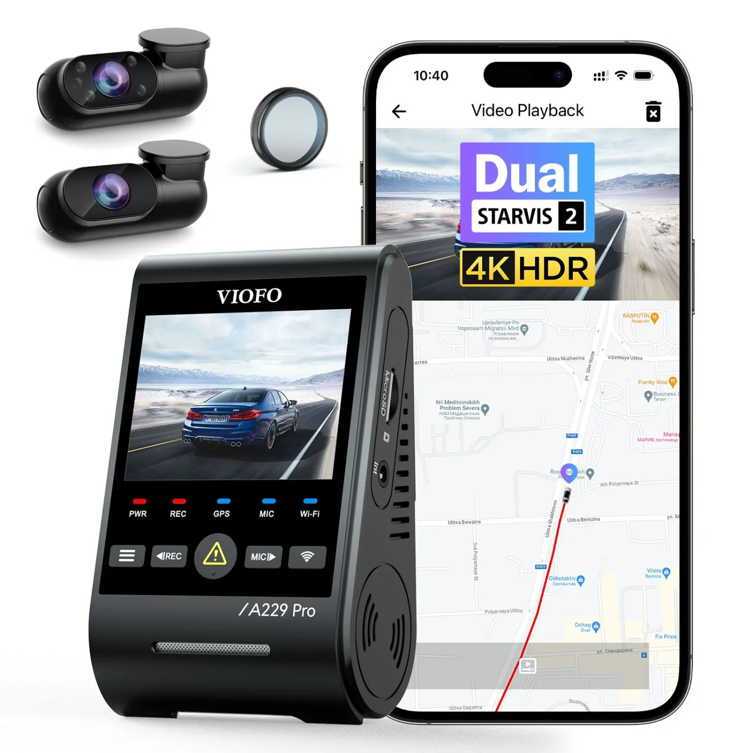 VIOFO A229 PRO 3CH 4K+2K+1080P HDR