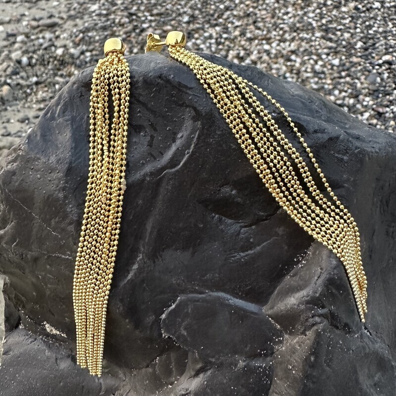 Orecchini catenelle in argento bagnato oro-Idandi