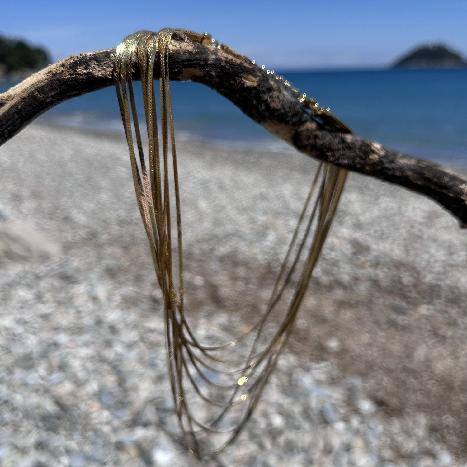 Collana multifilo in argento bagnato oro-Idandi