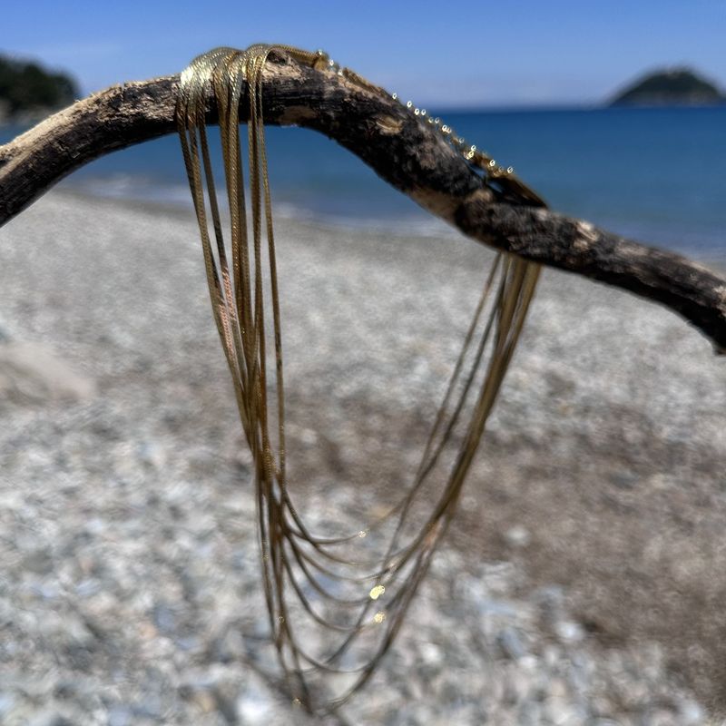 Collana multifilo in argento bagnato oro-Idandi