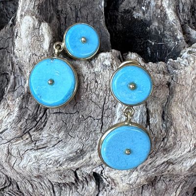 Orecchini in turchese su argento bagnato oro-Carola Orecchini in turchese su argento bagnato oro-Carola