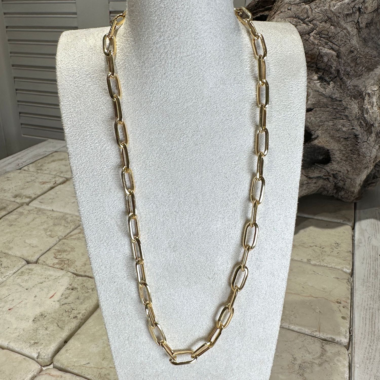 Collana losanghe in argento placcato oro cm 45-Alisei