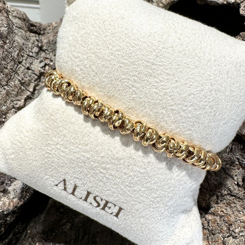 Bracciale nodini in argento placcato oro -Alisei