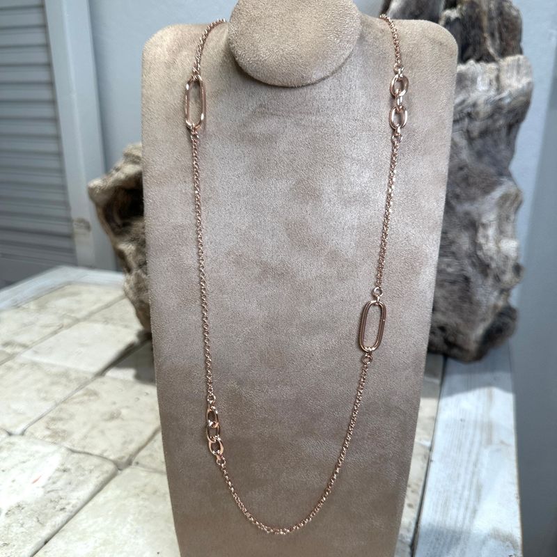 Collana rolò con ovali grandi e piccoli lunga cm90-Alisei