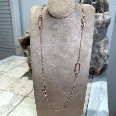 Collana rolò con ovali grandi e piccoli lunga cm90-Alisei