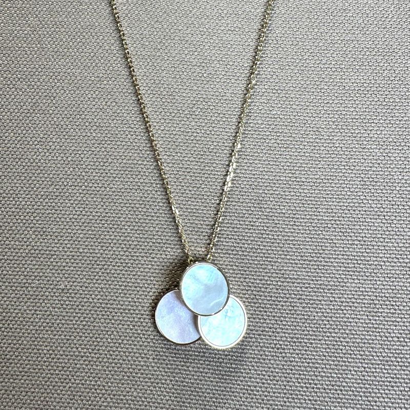 Collana in acciaio dorato con tondi in madreperla-Zag Bijoux Collana in acciaio dorato con tondi in madreperla-Zag Bijoux