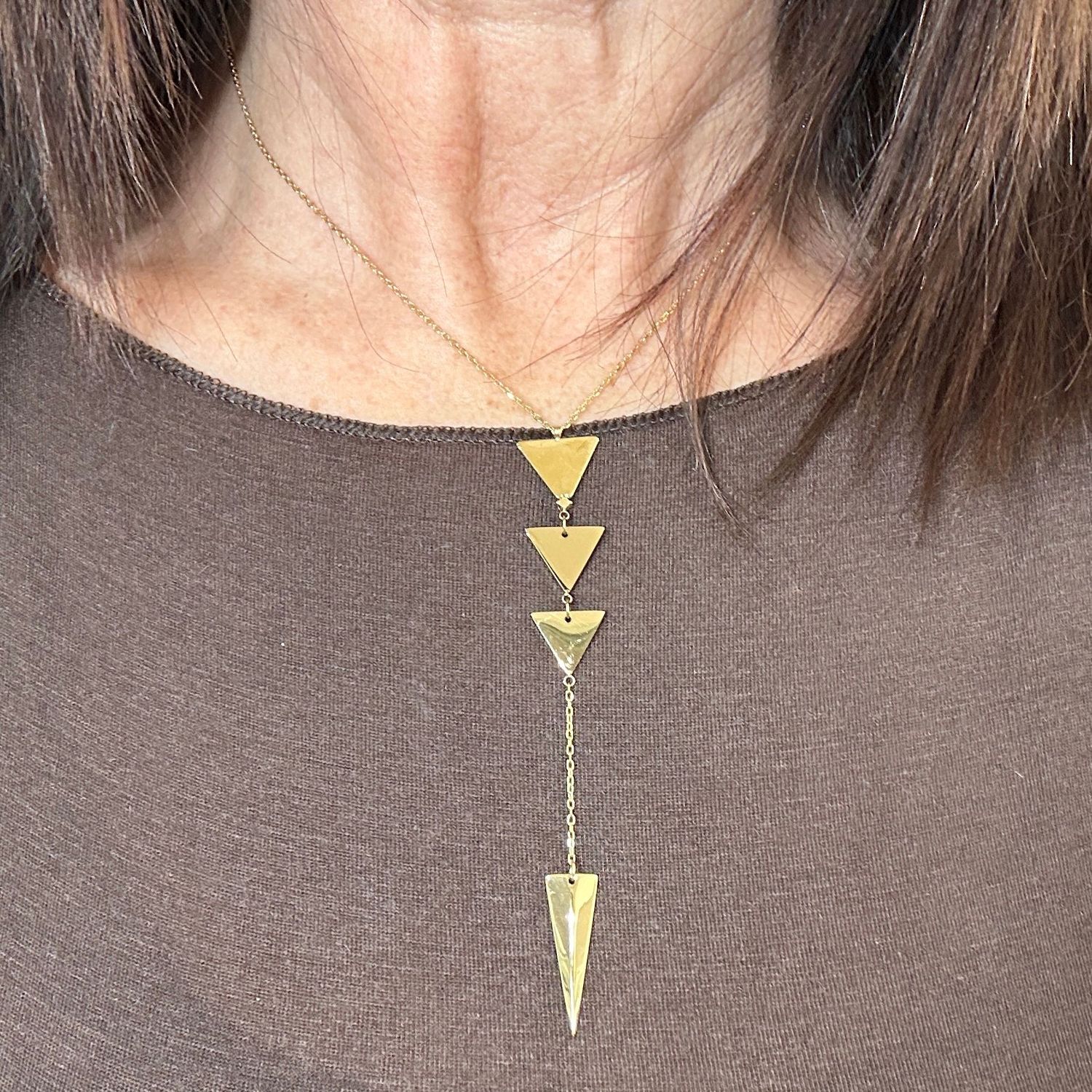Collana in acciaio dorato con elementi geometrici-Zag Bijoux Collana in acciaio dorato con elementi geometrici-Zag Bijoux