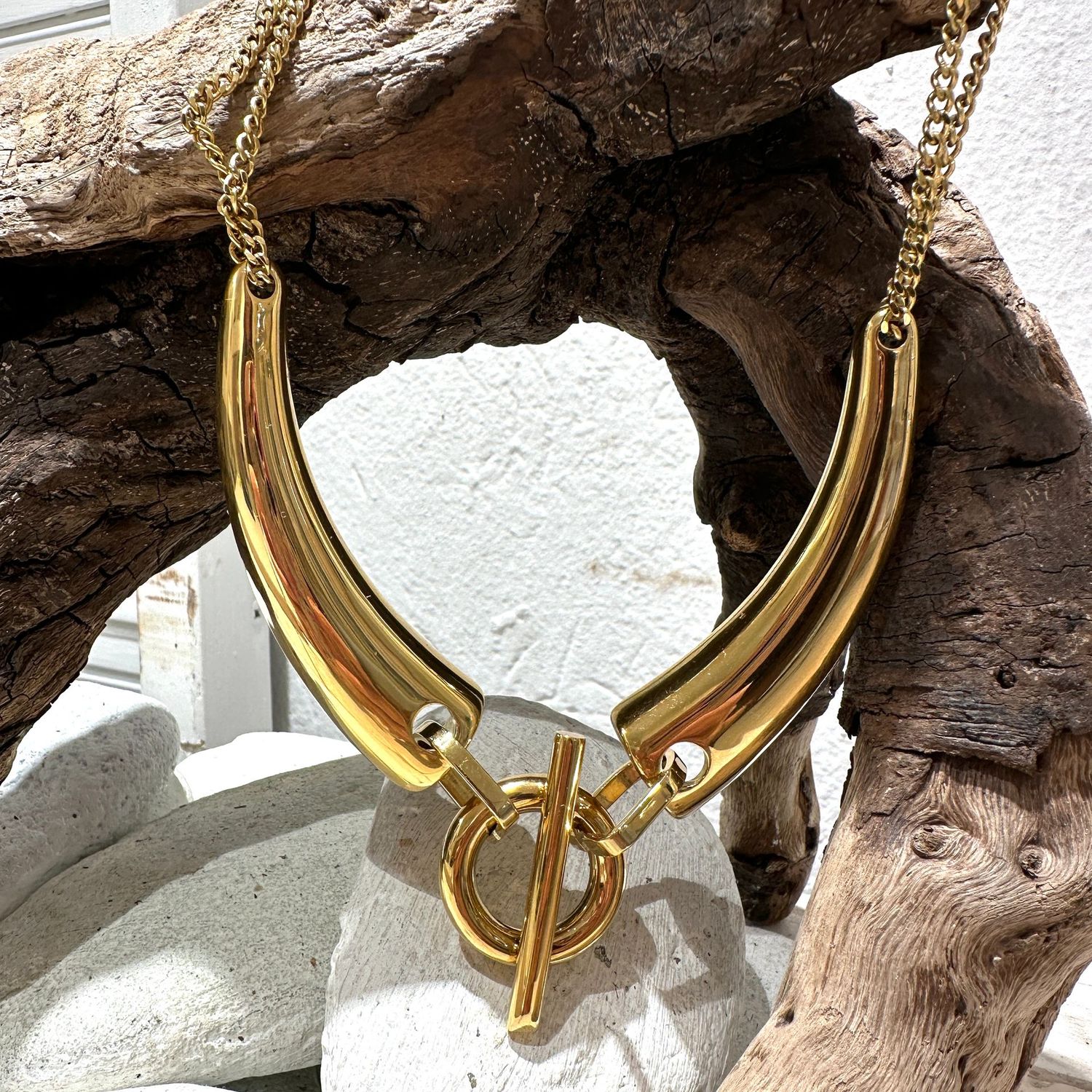 Collana semirigida in acciaio dorato-Zag Bijoux Collana semirigida in acciaio dorato-Zag Bijoux