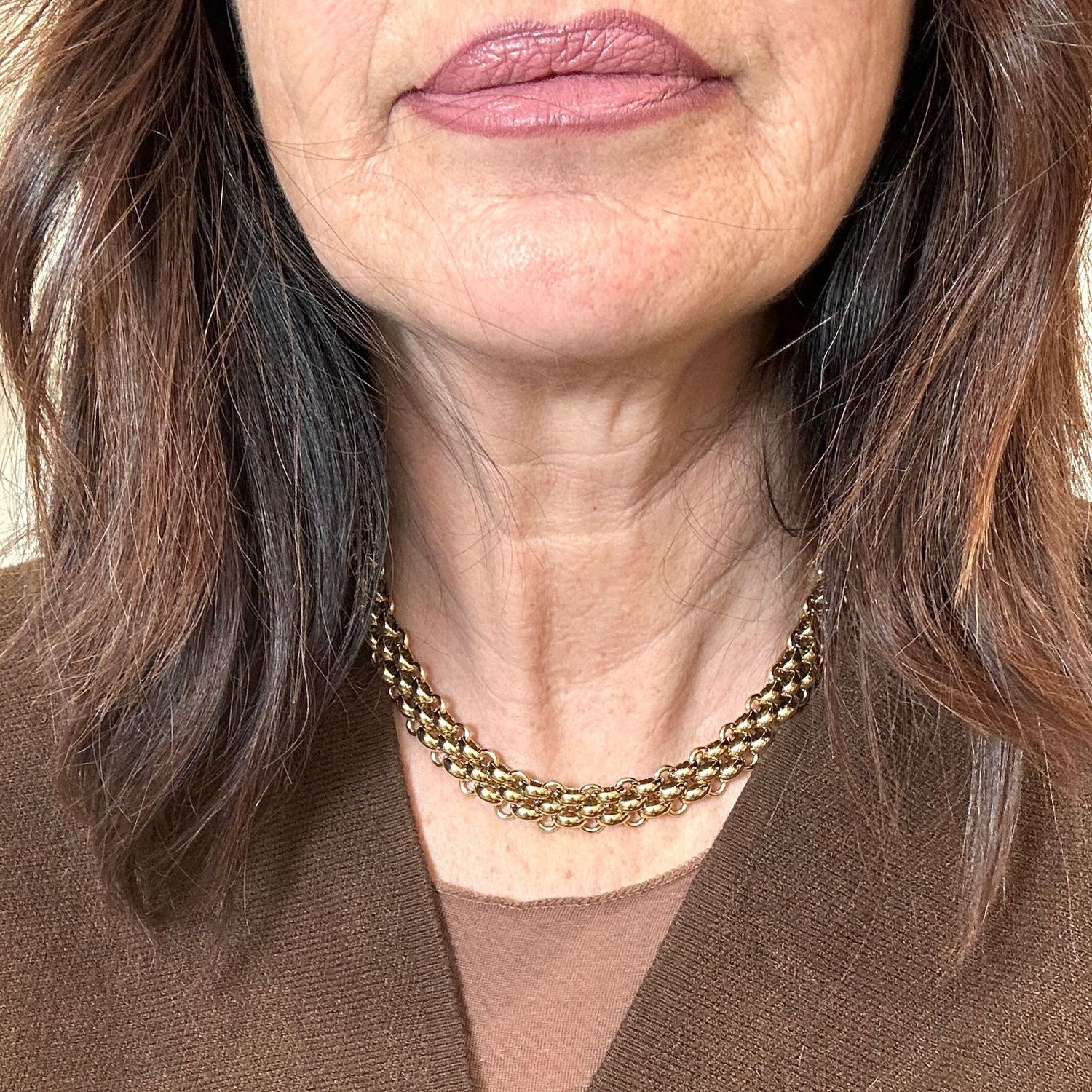 Girocollo in acciaio placcato oro-Zag Bijoux