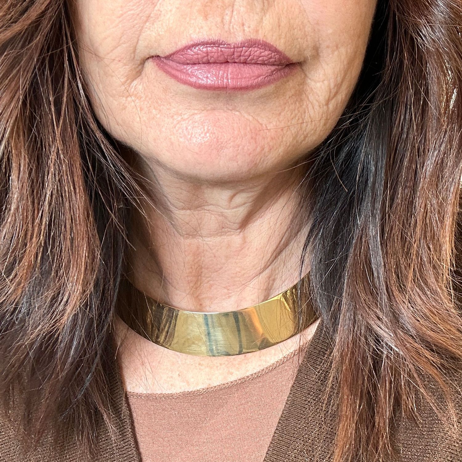 Girocollo rigido in acciaio dorato-Zag Bijoux