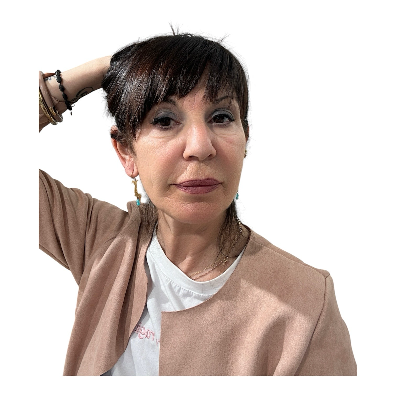 Orecchini bassotto in ottone con amazzonite-Barbara  Burgio