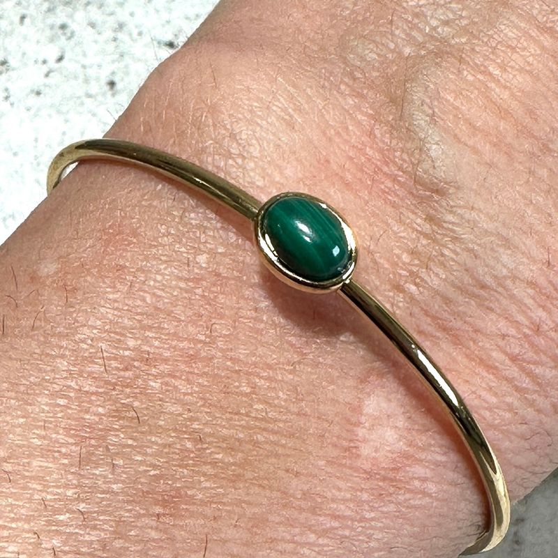 Bracciale in acciaio placcato con malachite-Zag Bijoux
