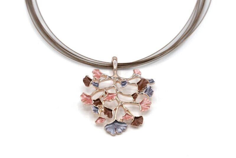 奧特唯 彩色銀杏項鍊