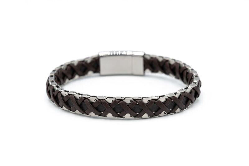 奧特唯 精鋼編織皮革手鍊