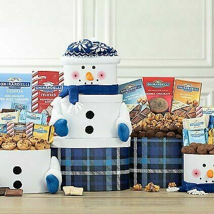 The Ghirardelli Snowman Holiday Gift Tower