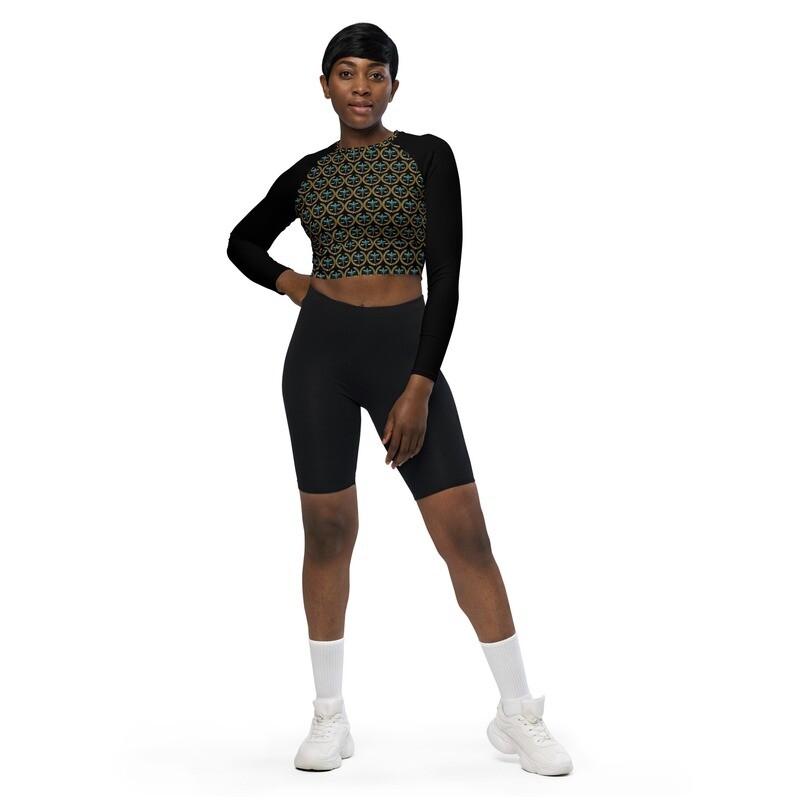 Divine Army Long-Sleeve Crop Top, Size: 2XS