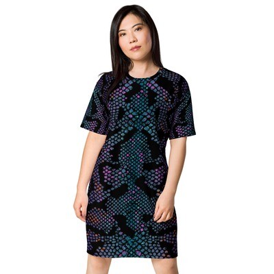 Divine Army Scaled Patterned T-shirt Dress