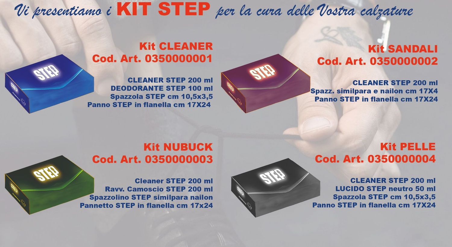 KIT STEP PER LA CURA DELLA SCARPA