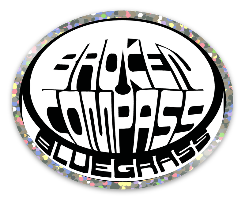 Broken Compass Bluegrass Sparkle / Glitter Logo Sticker