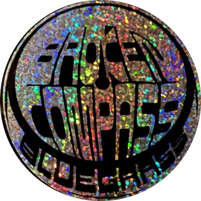 Broken Compass Bluegrass Rainbow Sparkle Logo Decal 3&quot;