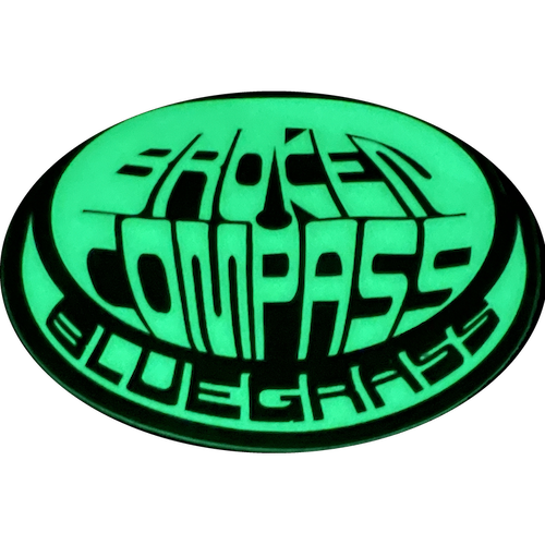 Broken Compass Bluegrass Glow in the Dark Logo sticker